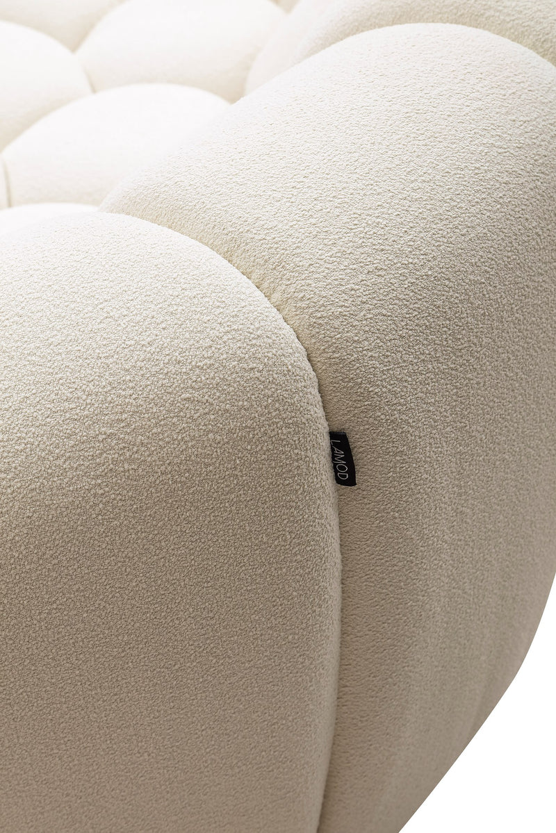 Divani Casa Yolonda - Modern Curved Off-White Fabric Loveseat