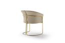 Modrest Renfew - Modern Beige Vegan Leather + Champagne Gold Dining Chair