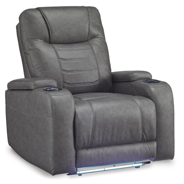 Signature Design by Ashley Schooner Rocks Power Leather Look Recliner 1610213 IMAGE 1