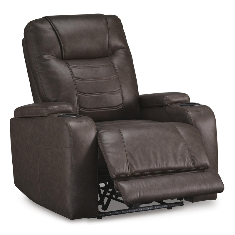 Signature Design by Ashley Schooner Rocks Power Leather Look Recliner 1610413 IMAGE 2