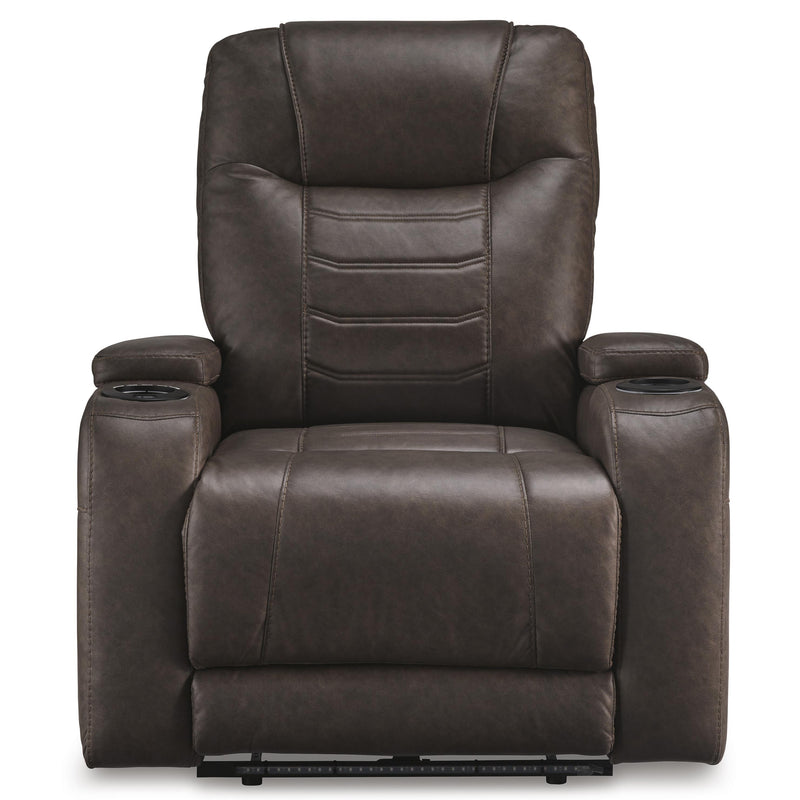 Signature Design by Ashley Schooner Rocks Power Leather Look Recliner 1610413 IMAGE 3