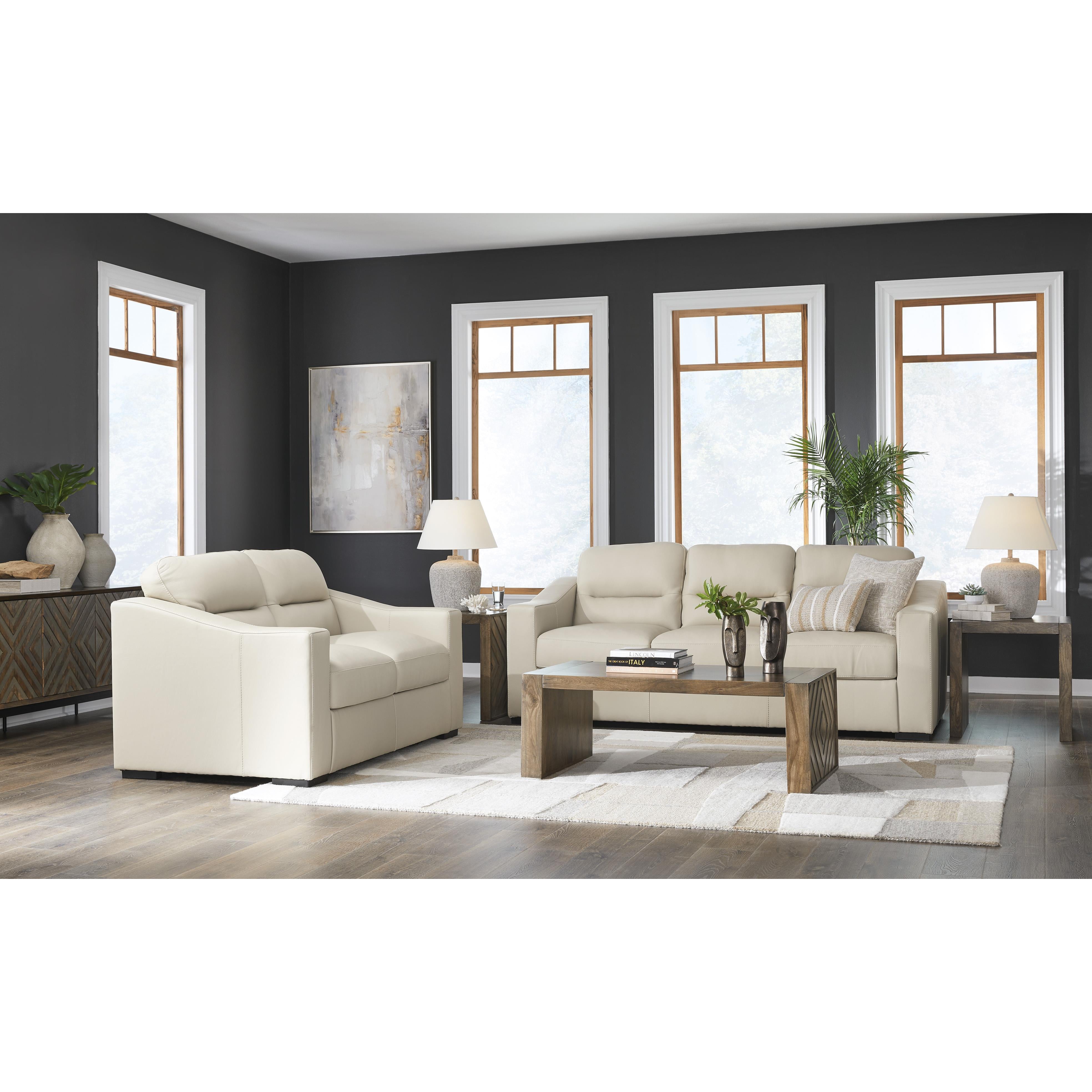 Signature Design by Ashley Treasure Trove Stationary Leather Match Loveseat 1930435 IMAGE 15