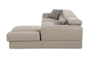 Divani Casa Pella  Mini - Modern Grey Italian Leather Right Facing Chaise Sectional Sofa