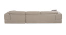 Divani Casa Pella  Mini - Modern Grey Italian Leather Right Facing Chaise Sectional Sofa
