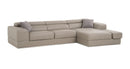 Divani Casa Pella  Mini - Modern Grey Italian Leather Right Facing Chaise Sectional Sofa