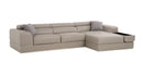Divani Casa Pella  Mini - Modern Grey Italian Leather Right Facing Chaise Sectional Sofa