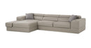 Divani Casa Pella  Mini - Modern Grey Italian Leather Left Facing Sectional Sofa