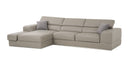 Divani Casa Pella  Mini - Modern Grey Italian Leather Left Facing Sectional Sofa