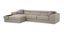 Divani Casa Pella  Mini - Modern Grey Italian Leather Left Facing Sectional Sofa