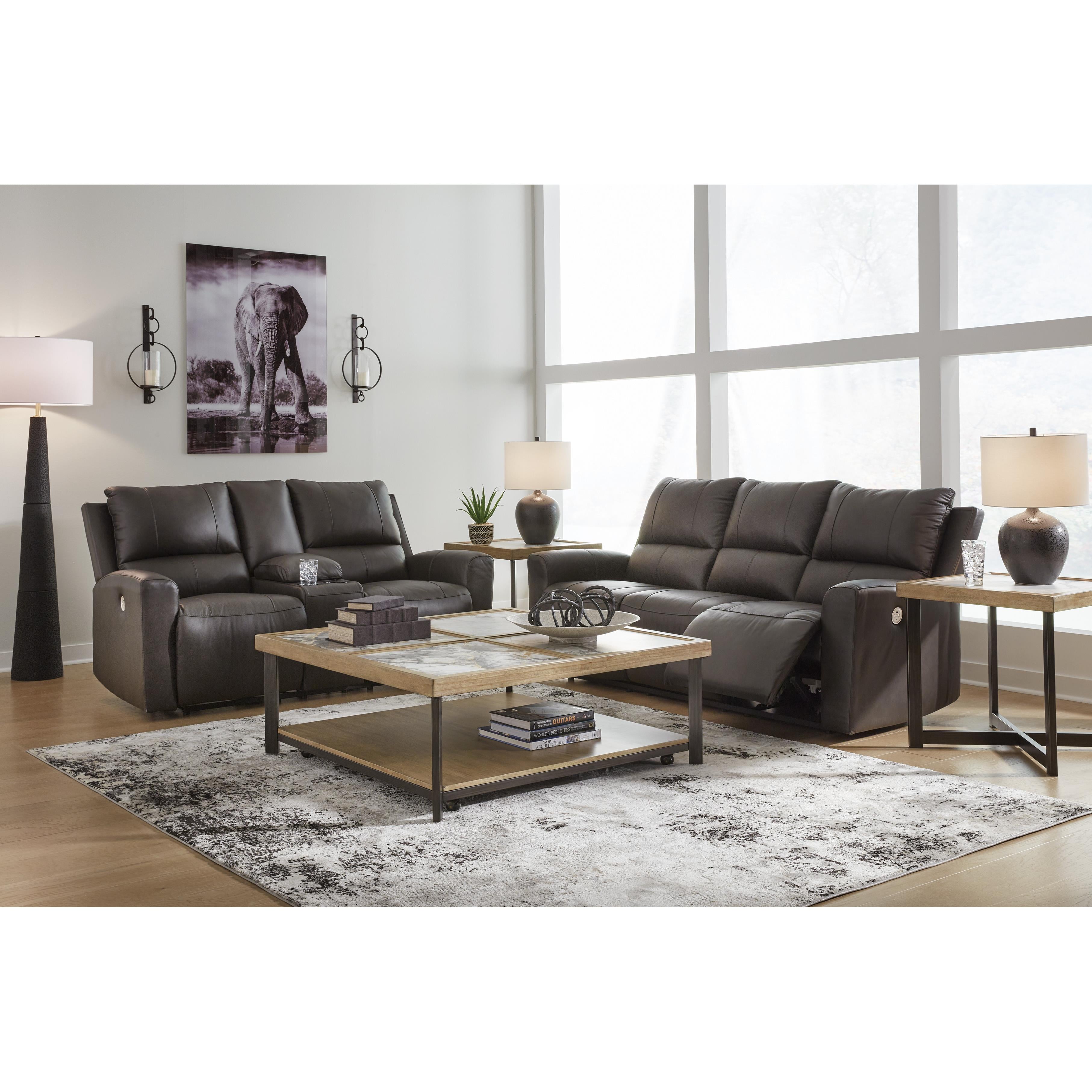 Signature Design by Ashley Boxmere Power Reclining Leather Match Loveseat with Console U1310096 IMAGE 11