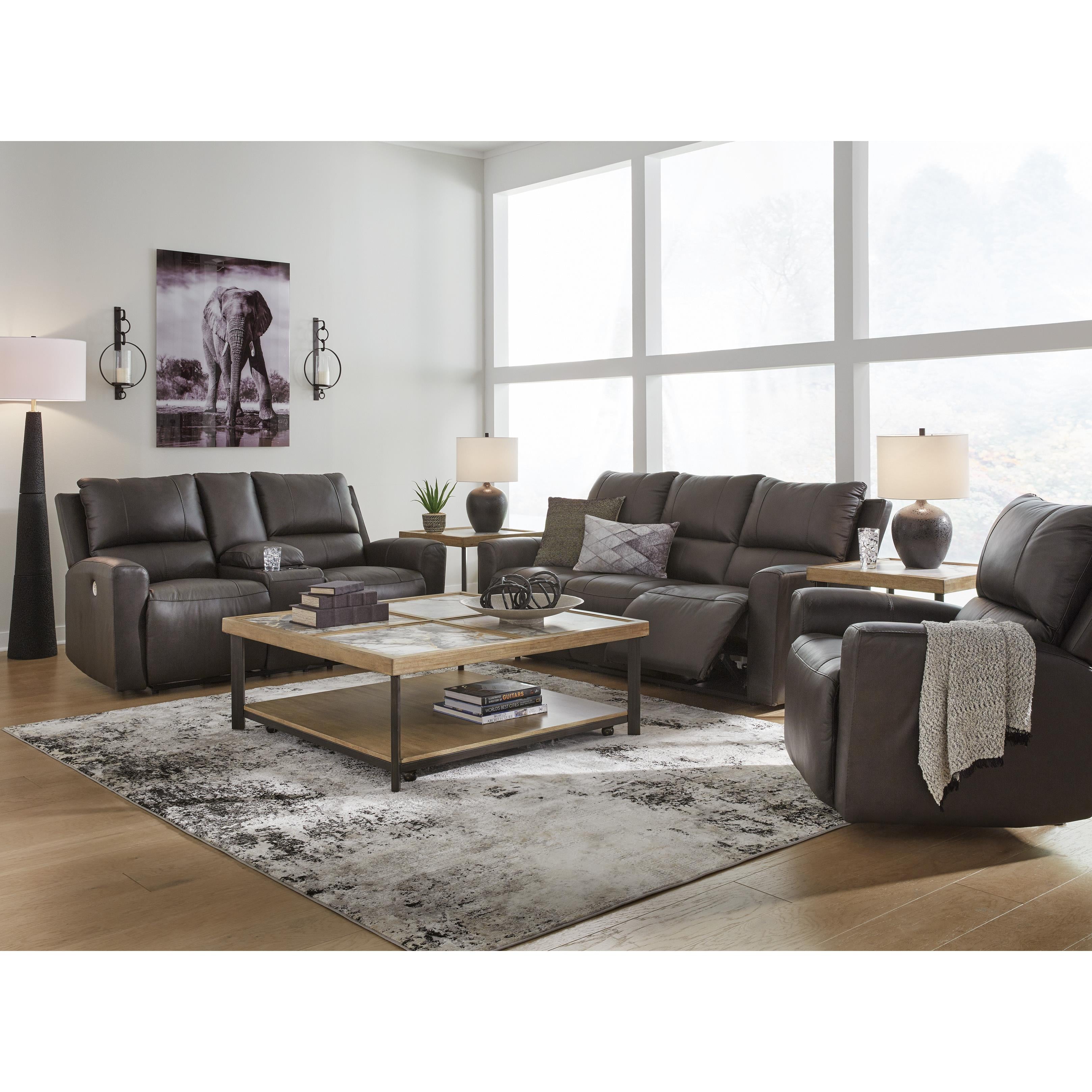 Signature Design by Ashley Boxmere Power Reclining Leather Match Loveseat with Console U1310096 IMAGE 14