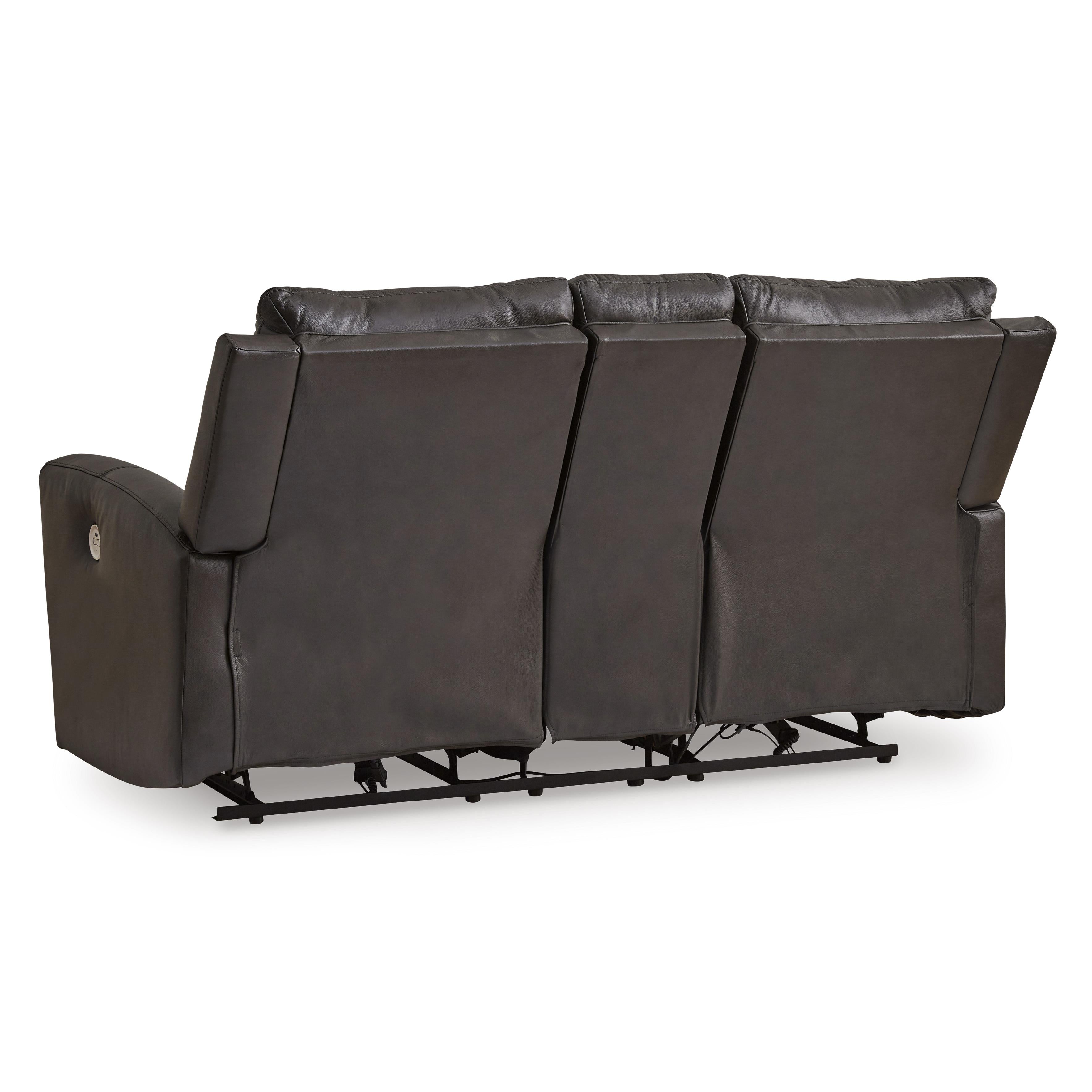 Signature Design by Ashley Boxmere Power Reclining Leather Match Loveseat with Console U1310096 IMAGE 5