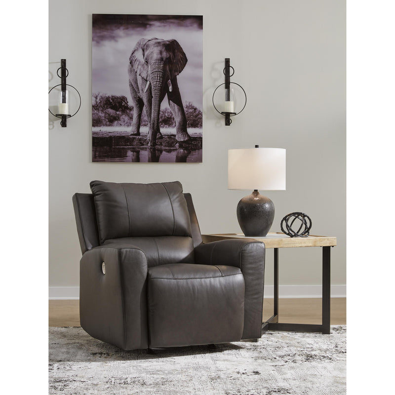 Signature Design by Ashley Boxmere Power Rocker Leather Match Recliner U1310098 IMAGE 7