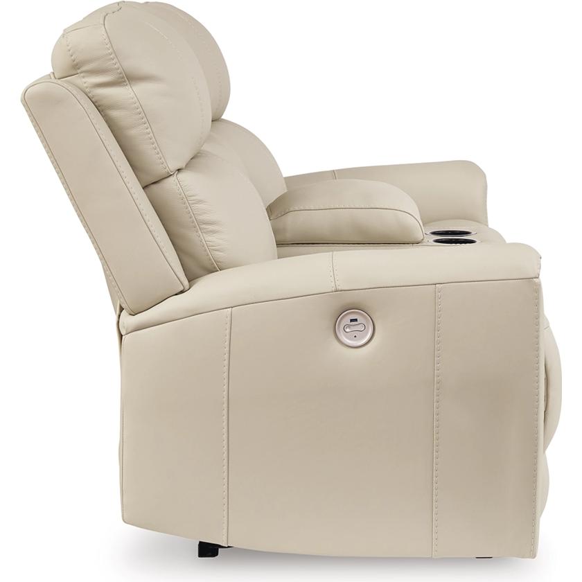 Diamond Modern Furniture Exclusive Design Dahlmoore Power Reclining Leather Match Loveseat with Console U1320096 IMAGE 4