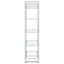 Hartford 79-inch 5-shelf Glass Bookshelf Chrome