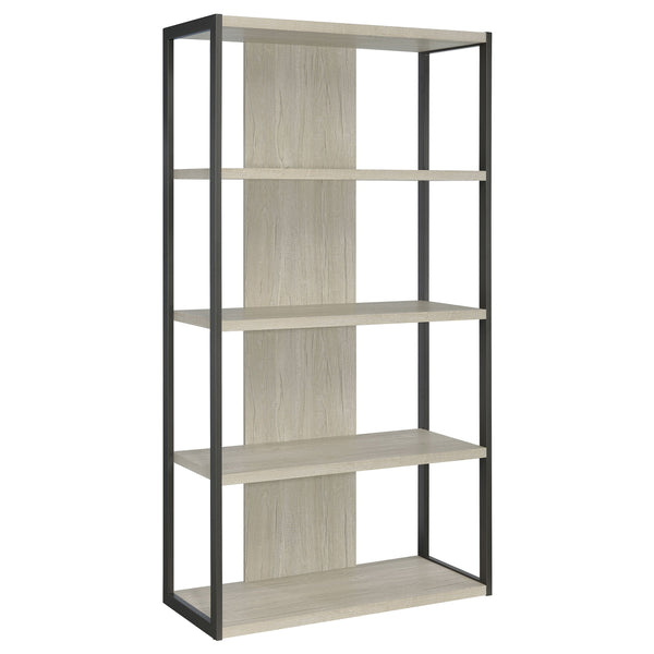 Loomis 72-inch 4-shelf Bookshelf Whitewashed Grey