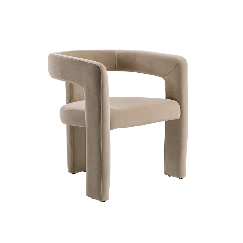 Modrest Cherish - Modern Beige Fabric Dining Chair