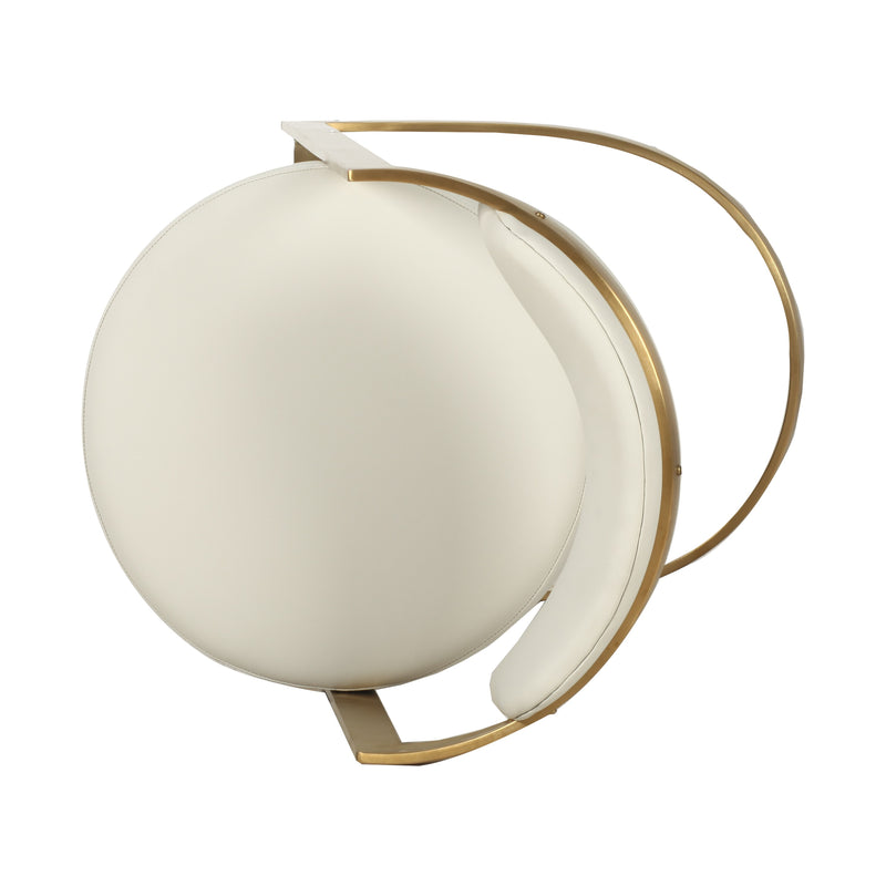 Modrest Shandra - Beige Pleather + Gold Counter Stool