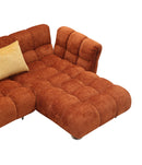 Divani Casa Jacinda - Modern Burnt Orange Fabric Right Facing Sectional Sofa + 2 Yellow Pillows