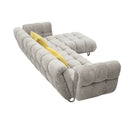 Divani Casa Jacinda - Modern Grey Fabric Right Facing Sectional Sofa with 2 Yellow Pillows