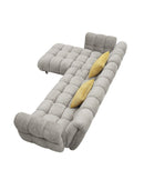 Divani Casa Jacinda - Modern Grey Fabric Left Facing Sectional Sofa with 2 Yellow Pillows