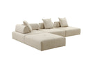 Divani Casa Mondo - Modern Modular Beige Fabric Armless Seat