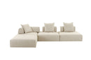 Divani Casa Mondo - Modern Modular Beige Fabric Armless Seat