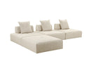 Divani Casa Mondo - Modern Modular Beige Fabric Armless Seat