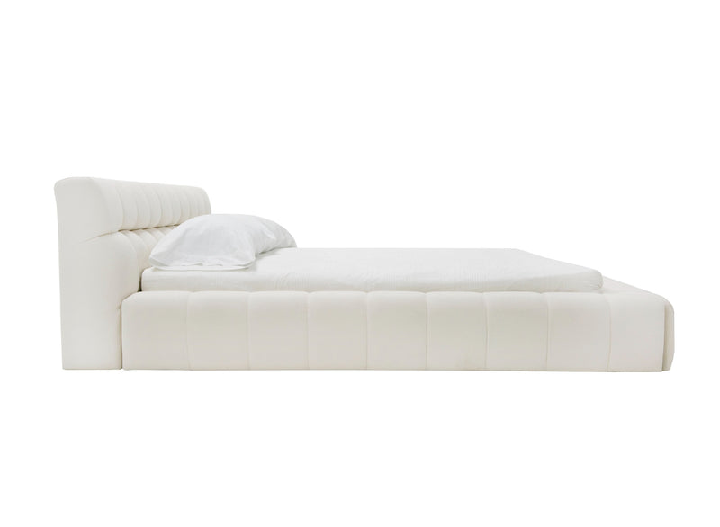 Divani Casa Tyree - Modern Tufted Off-White Fabric Bed