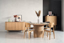 Modrest Miami - Modern Natural Oak Round Dining Table With Extension