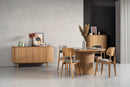 Modrest Miami - Modern Natural Oak Round Dining Table With Extension