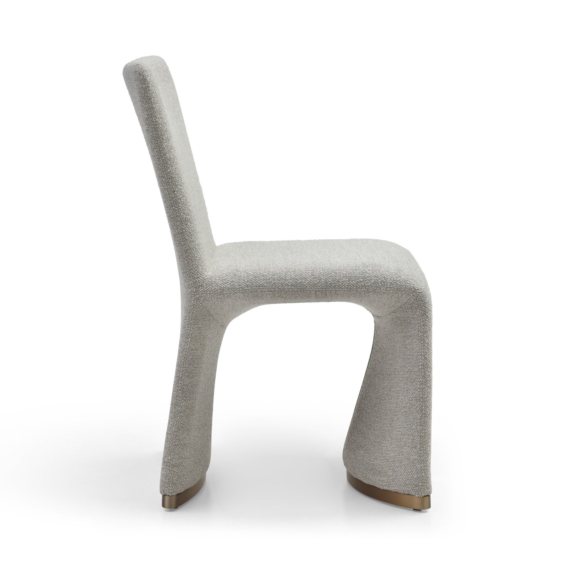 Modrest Kenda Contemporary Grey and Brushed Gold Dining Chair (Set of 2)