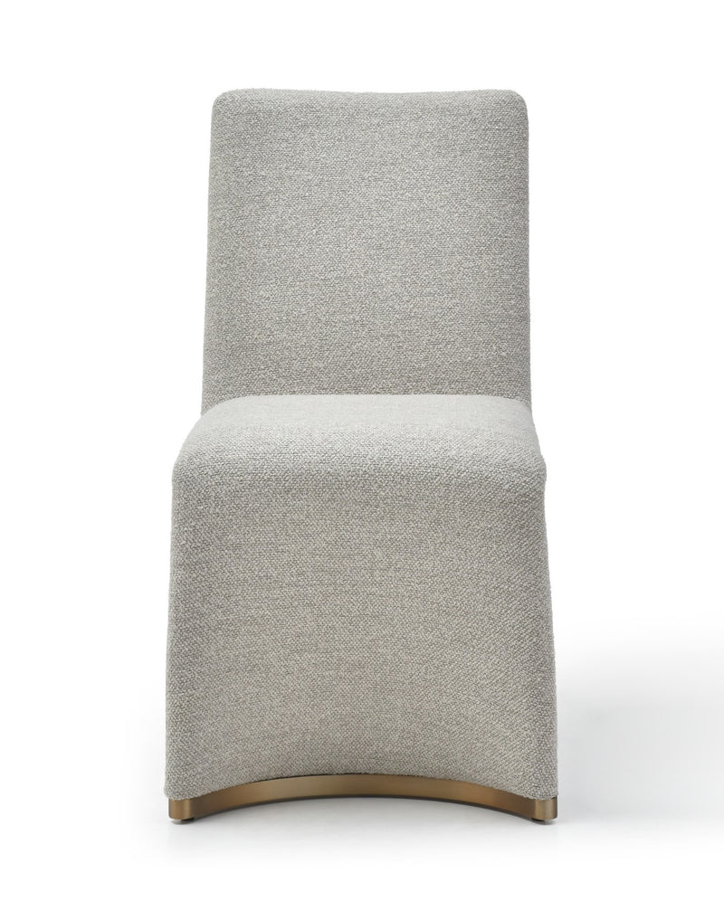 Modrest Kenda Contemporary Grey and Brushed Gold Dining Chair (Set of 2)