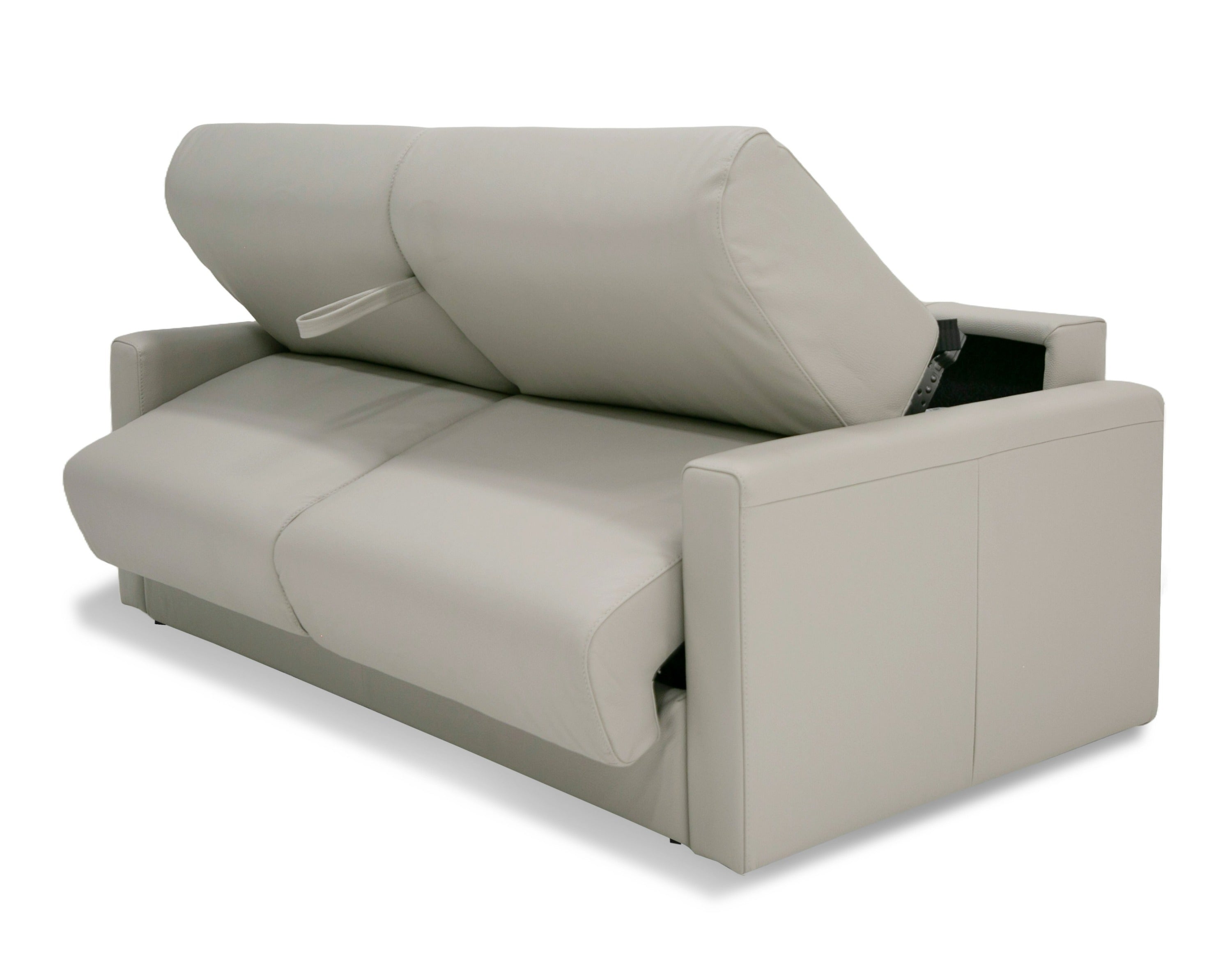 Lamod Italia Revers - Italian Modern Light Grey Leather Full Sofa Bed