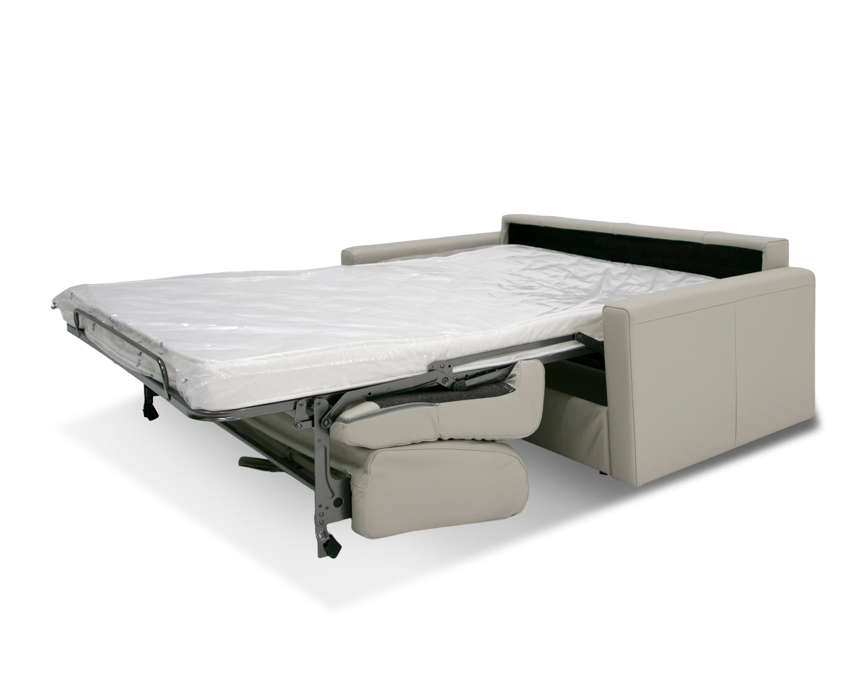 Lamod Italia Revers - Italian Modern Light Grey Leather Full Sofa Bed