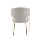 Modrest Claudine - Modern Off-White Fabric & Brass Dining Chair