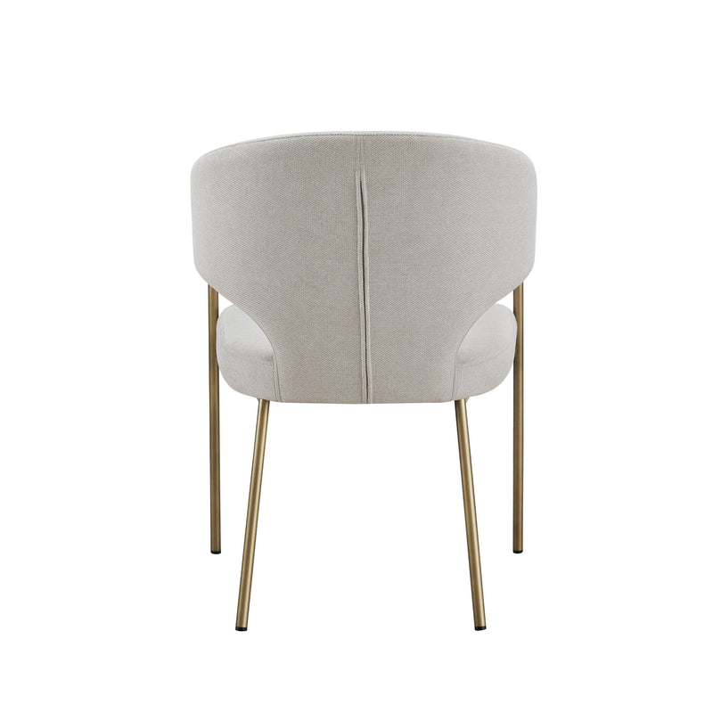 Modrest Claudine - Modern Off-White Fabric & Brass Dining Chair