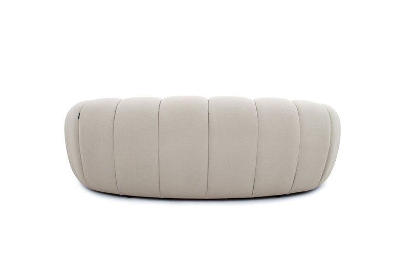 Divani Casa Yolonda - Modern Curved Beige Fabric Loveseat