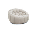 Divani Casa Yolonda - Modern Curved Beige Fabric Chair