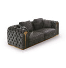 Divani Casa Dosie - Transitional Grey Velvet Sofa Set
