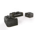 Divani Casa Dosie - Transitional Grey Velvet Sofa Set