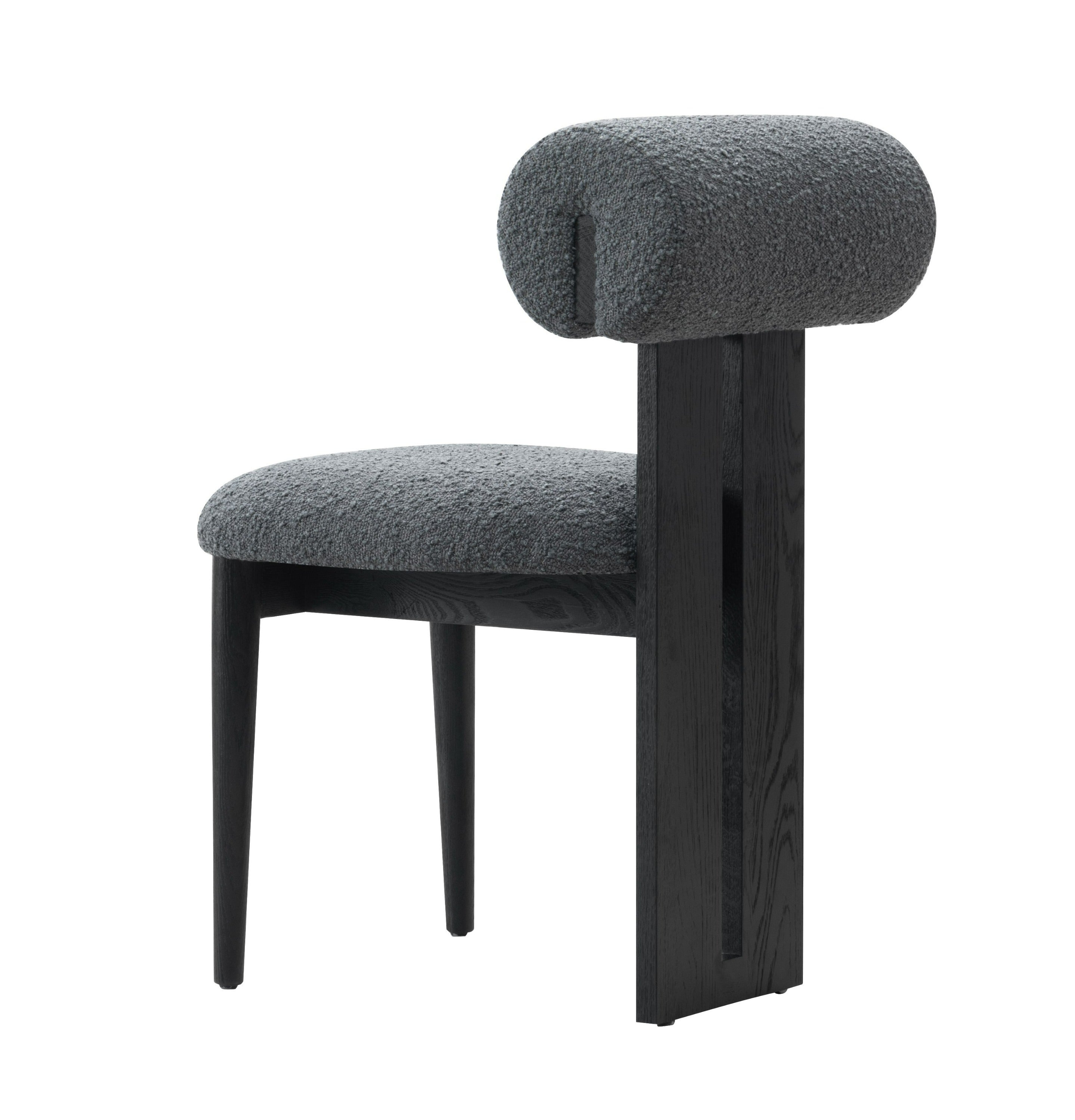 Modrest Skerrit - Modern Grey Fabric + Black Oak Dining Chair (Set of 2)