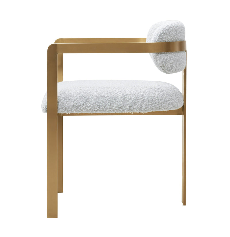 Modrest Feldon - Modern White Fabric + Gold Dining Chair