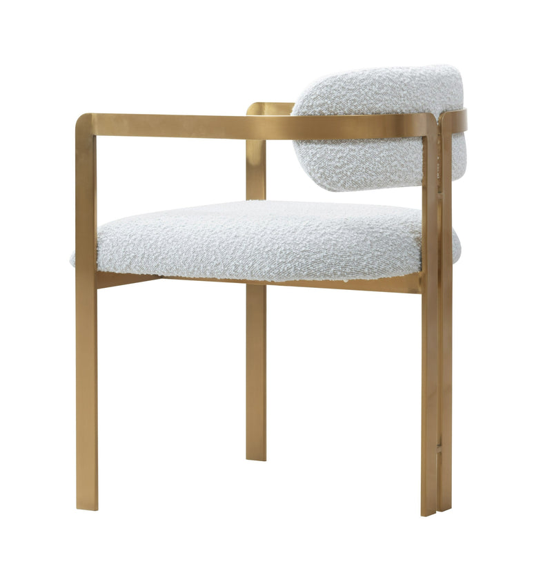 Modrest Feldon - Modern White Fabric + Gold Dining Chair