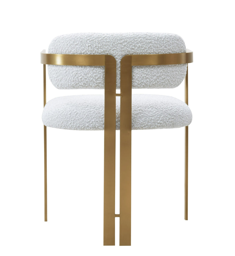Modrest Feldon - Modern White Fabric + Gold Dining Chair