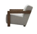 Modrest Rosen - Modern Beige Fabric + Grey Oak Accent Chair