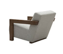 Modrest Rosen - Modern Beige Fabric + Grey Oak Accent Chair