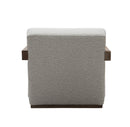 Modrest Rosen - Modern Beige Fabric + Grey Oak Accent Chair