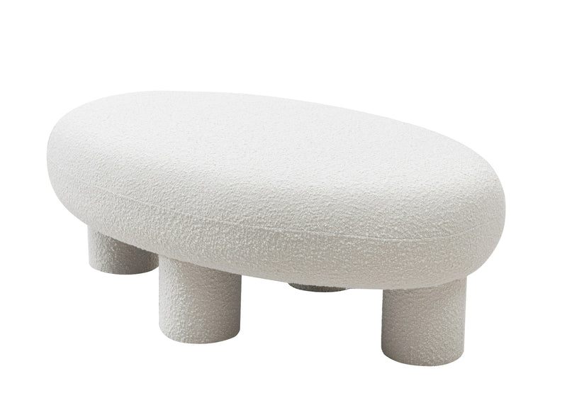 Modrest Gaynes - Modern Off-White Fabric Bench