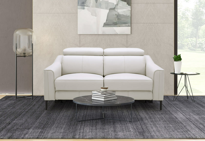 Divani Casa Eden - Modern White Leather Loveseat With 2 Recliners